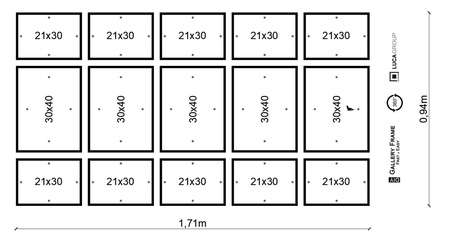 Zestaw czarnych ramek PINIA 2 GF0029 - galeria na 15 zdjęć