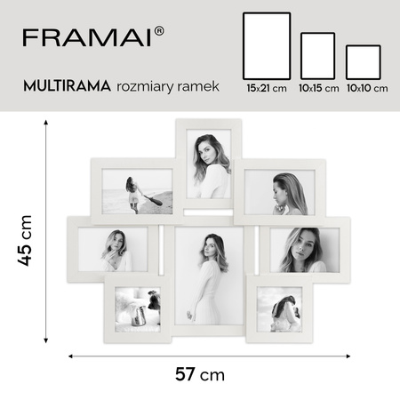 Multirama MULTI HEN 1 ramka na zdjęcia na 8 zdjęć - biała