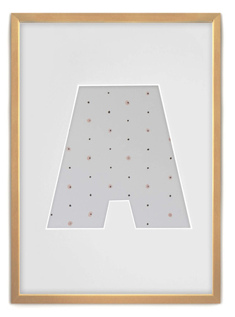Ramka na zdjęcia LITERKA "A" 21x30 cm jasne drewno z białym passe partout