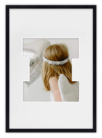 Ramka na zdjęcia LITERKA "I" 21x30 cm czarna z białym passe partout