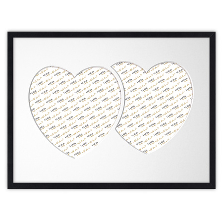 Ramka DWA SERCA 30x40 cm w kolorze czarnym z białym passe partout