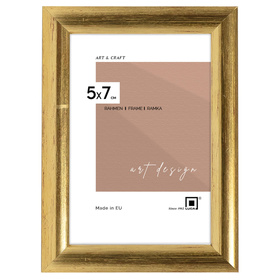 Złota ramka drewniana na zdjęcia EKO Z4 5x7 cm