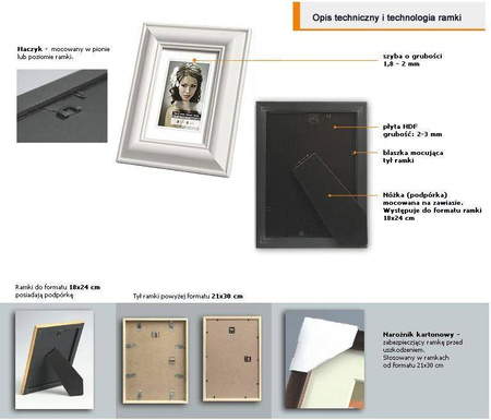 Ramka drewniana na zdjęcia DRZG Z 1 18x24 cm