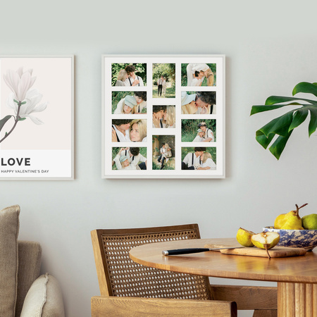 Foto Galeria 50x50 cm biała Ramka na 11 zdjęć 10x15 cm i 10x10 cm z Passe Partout