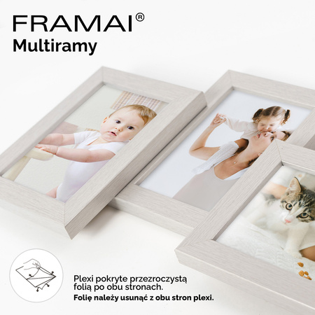 Multirama MULTI HEN ramka na zdjęcia. Srebrna multirama na cztery zdjęcia
