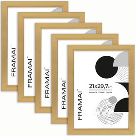 Pakiet 5 szt. złotych ramek z tworzywa FOR A4