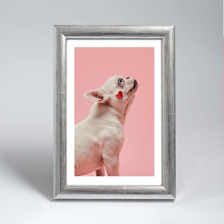 Srebrna ramka drewniana na zdjęcia EKO S2 25x38 cm