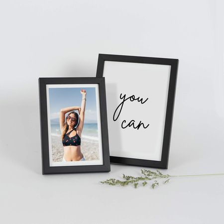 Pakiet 5 szt. czarnych ramek drewnianych na zdjęcia PINIA 2 13x18 cm