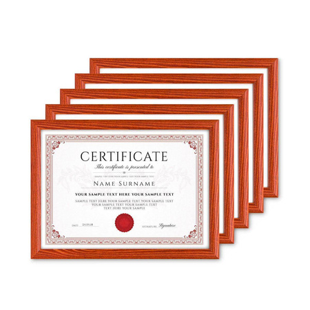 Pakiet 5 szt. ramek na zdjęcia kolor mahoń HIT 5 13x18 cm