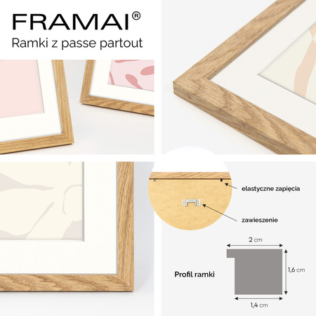 Brązowa ramka na zdjęcia HEN PASS 01 40x50 cm z passe partout (30x40)