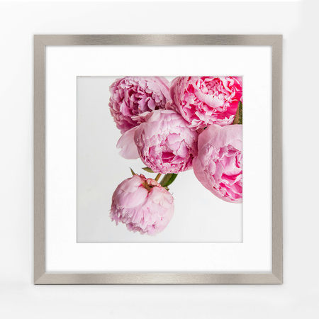 Srebrna ramka na zdjęcia HEN PASS S 40x40 cm z passe partout (30x30 cm)