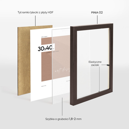 Ramka drewniana w kolorze czekoladowym PINIA 02 30x40 cm