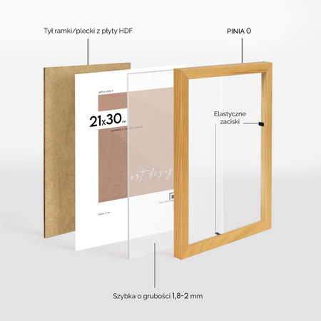 Naturalna ramka drewniana na zdjęcia PINIA 0 21x30 cm
