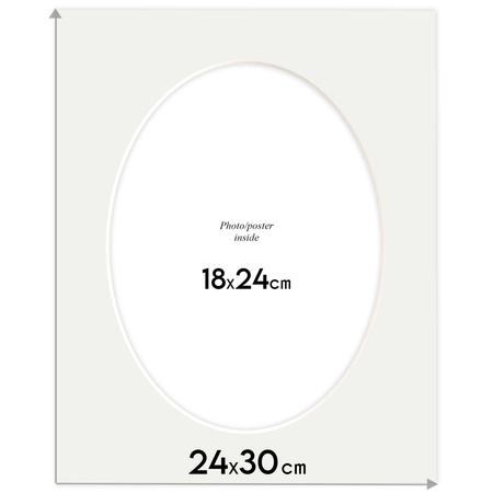 Passe partout 24x30 (18x24) OWAL BEŻOWE POWDER