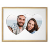 Ramka DWA SERCA 30x40 cm w kolorze jasnego drewna z białym passe partout
