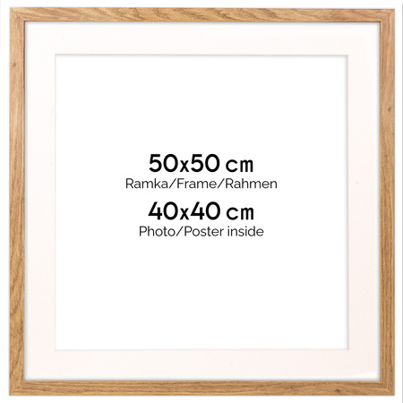 Brązowa ramka na zdjęcia HEN PASS 01 50x50 cm z passe partout (40x40)