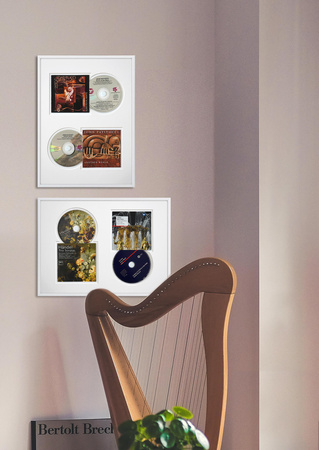 Biała ramka na 2 płyty CD - 30x40 cm
