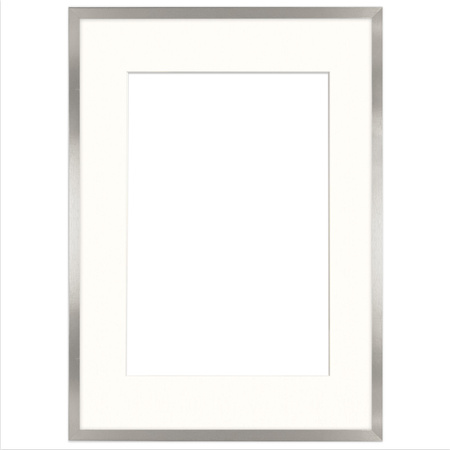 Srebrna ramka na zdjęcia HEN PASS S 60x80 cm z passe partout (50x70 cm)