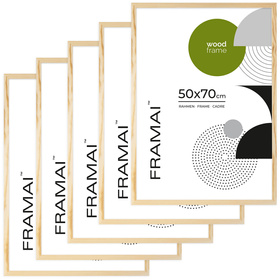 Pakiet 5 szt. ramek z drewna surowego RAW 50x70 cm