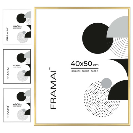 Złota ramka aluminiowa QAL 40x50 cm