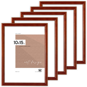 Pakiet 5 szt. ramek drewnianych na zdjęcia kolor mahoń DRWA 5 10x15 cm