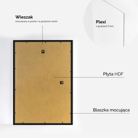 Czarna ramka na zdjęcia HEN 2 40x60 cm