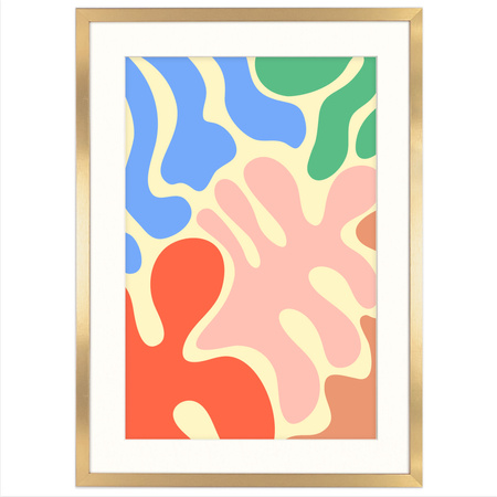 Złota ramka na zdjęcia HEN PASS Z 50x70 cm z passe partout (40x60 cm)