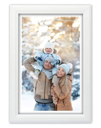 Biała ramka drewniana na zdjęcia DRWA 1 18x24 cm