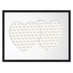 Ramka DWA SERCA 30x40 cm w kolorze czarnym z białym passe partout
