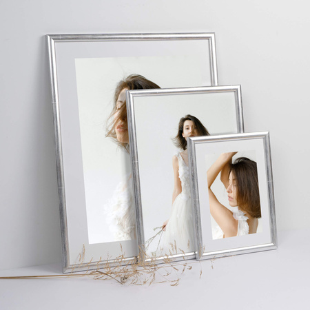 Srebrna ramka drewniana na zdjęcia EKO S2 9x13 cm