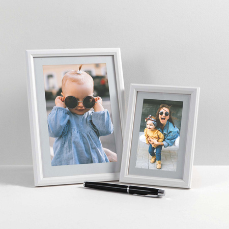 Pakiet 5 szt. białych ramek drewnianych na zdjęcia DRWA 1 15x21 cm