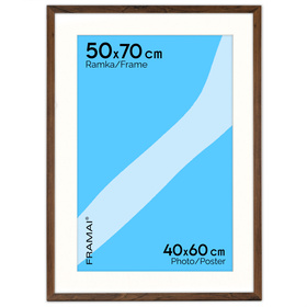 Brązowa ramka na zdjęcia HEN PASS 4  50x70 cm z passe partout (40x60 cm)