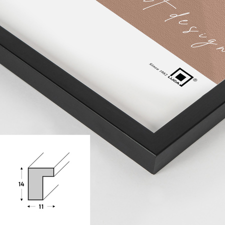 Pakiet 5 szt. czarnych ramek drewnianych na zdjęcia PINIA 2 13x18 cm