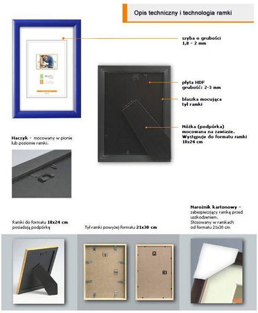 Ramka drewniana granatowa na zdjęcia EKO 11 6x9 cm