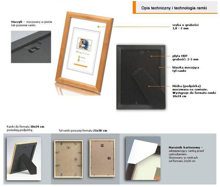 Ramka drewniana na zdjęcia EKO 31N 10x15 cm