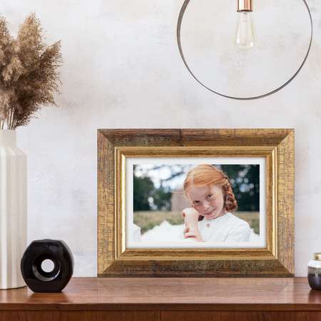 Ramka drewniana złota DRZ C Z1 13x18 cm