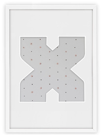 Ramka na zdjęcia LITERKA "X" 21x30 cm biała z białym passe partout