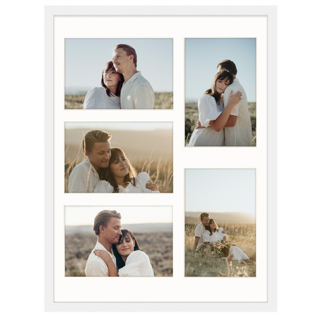 Foto Galeria 30x40 cm kolor biały Ramka na 5 zdjęcia 10x15 cm z Passe Partout