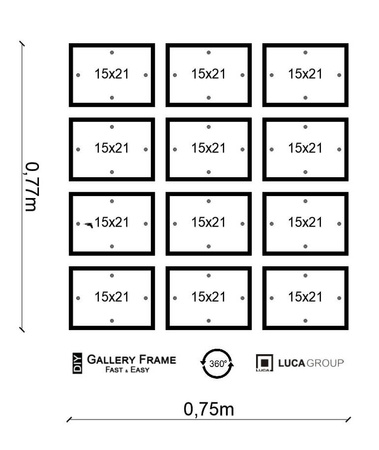 Zestaw ramek PINIA 3 GF0019 - galeria ramek na 12 zdjęć