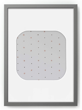 Ramka na zdjęcia CYFERKA "0" 21x30 cm szara z białym passe partout