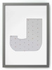 Ramka na zdjęcia LITERKA "J" 21x30 cm szara z białym z passe partout