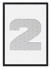 Ramka na zdjęcia CYFERKA "2" 21x30 cm czarna z białym passe partout