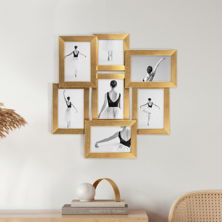 Multirama MULTI HEN Z ramka na zdjęcia na 7 zdjęć - złota