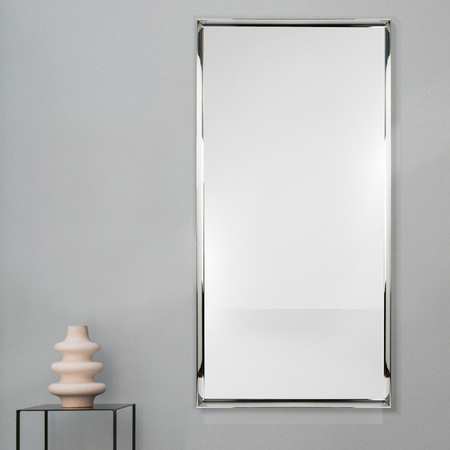 Lustro w ramie srebrnej jasny chrom wiszące LUCA LU-1488