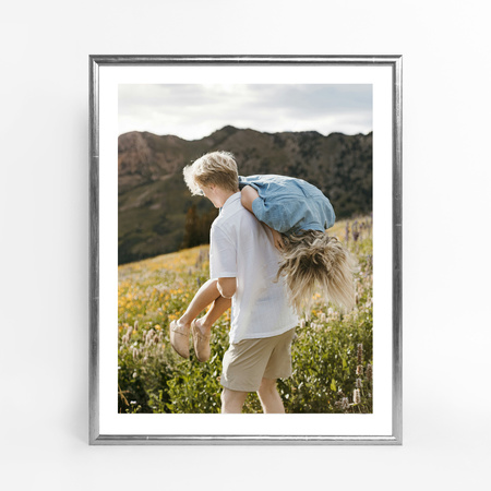 Srebrna ramka drewniana na zdjęcia EKO S2 40x50 cm