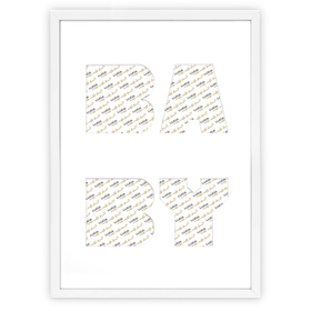 Ramka BABY 30x40 cm w kolorze białym z białym passe partout