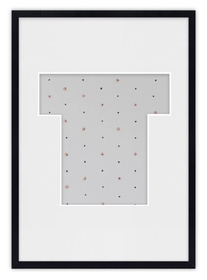 Ramka na zdjęcia LITERKA "T" 21x30 cm czarna z białym passe partout