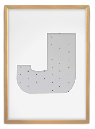 Ramka na zdjęcia LITERKA "J" 21x30 cm jasne drewno z białym passe partout