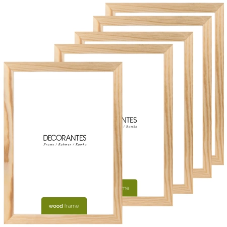 Pakiet 5 szt. ramek z drewna surowego RAW RAW 21x29,7 cm