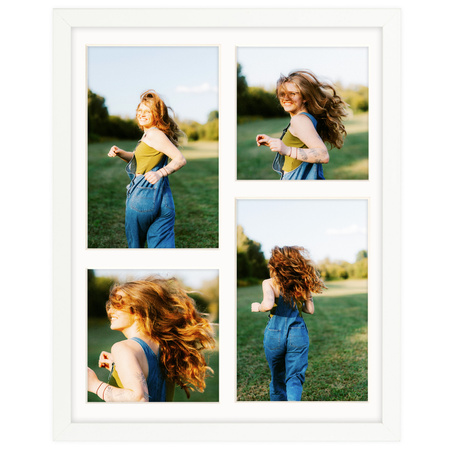Foto Galeria 24x30 cm biała Ramka na 4 zdjęcia 10x15 cm 10x10 cm z Passe Partout